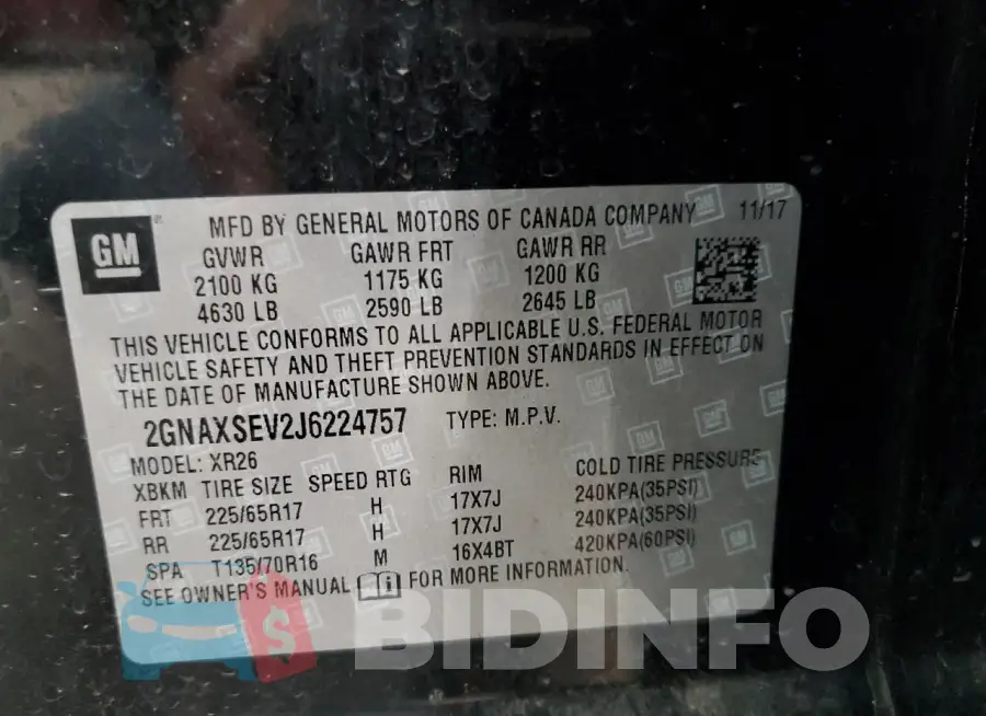 2GNAXSEV2J6224757 Photo# 13