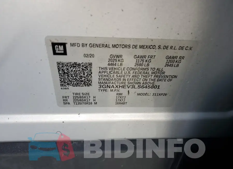 3GNAXHEV3LS645801 Photo# 14