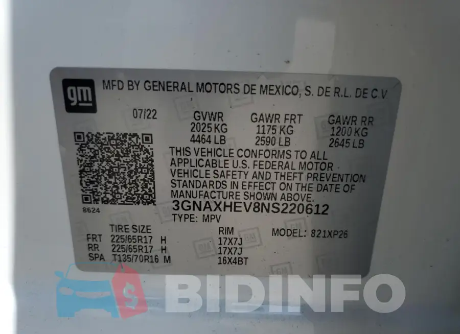 3GNAXHEV8NS220612 Photo# 14