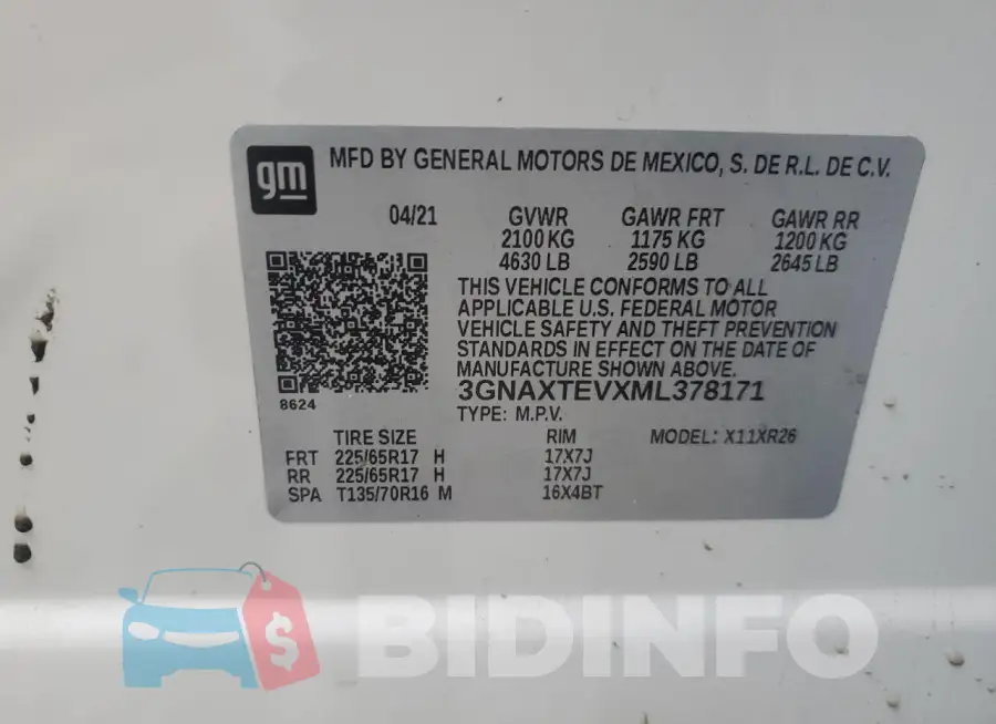 3GNAXTEVXML378171 Photo# 13
