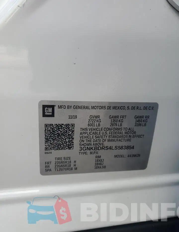 3GNKBDRS4LS583854 Photo# 13