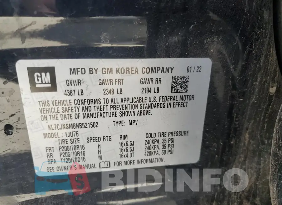 KL7CJNSM8NB521502 Photo# 13