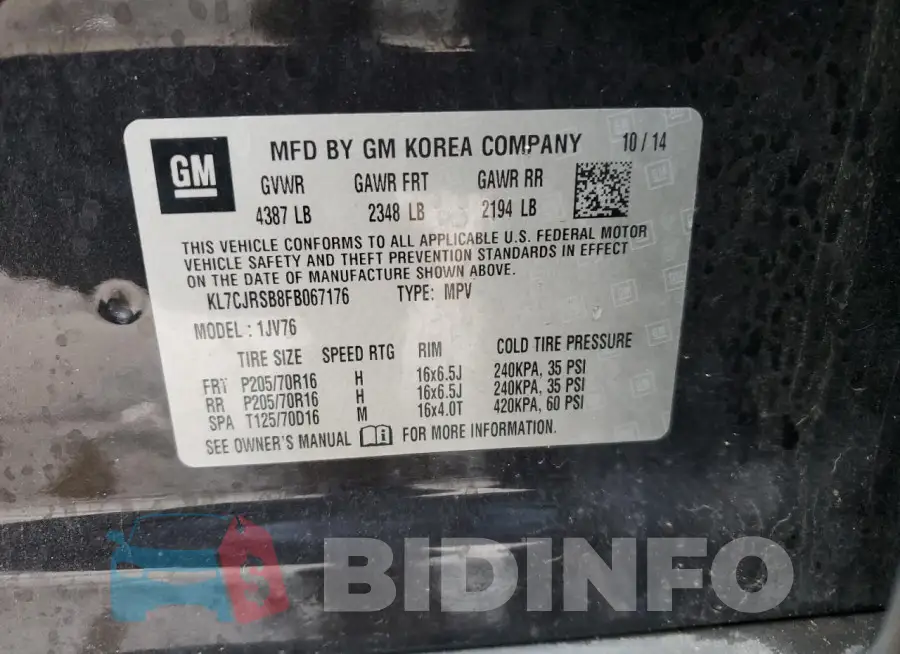 KL7CJRSB8FB067176 Photo# 12