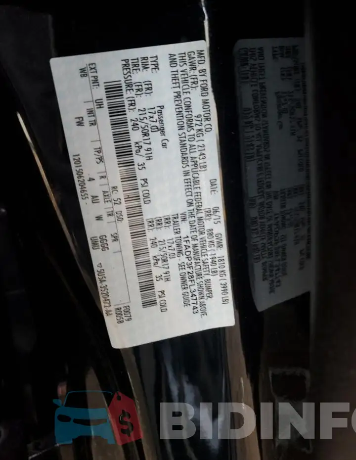 1FADP3F28FL347743 Photo# 12
