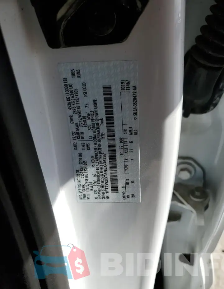 1FT7W2BT5NEG35287 Photo# 13
