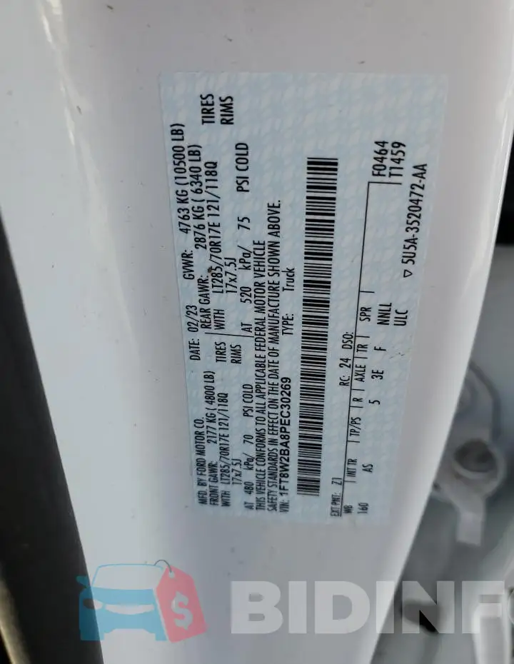 1FT8W2BA8PEC30269 Photo# 12