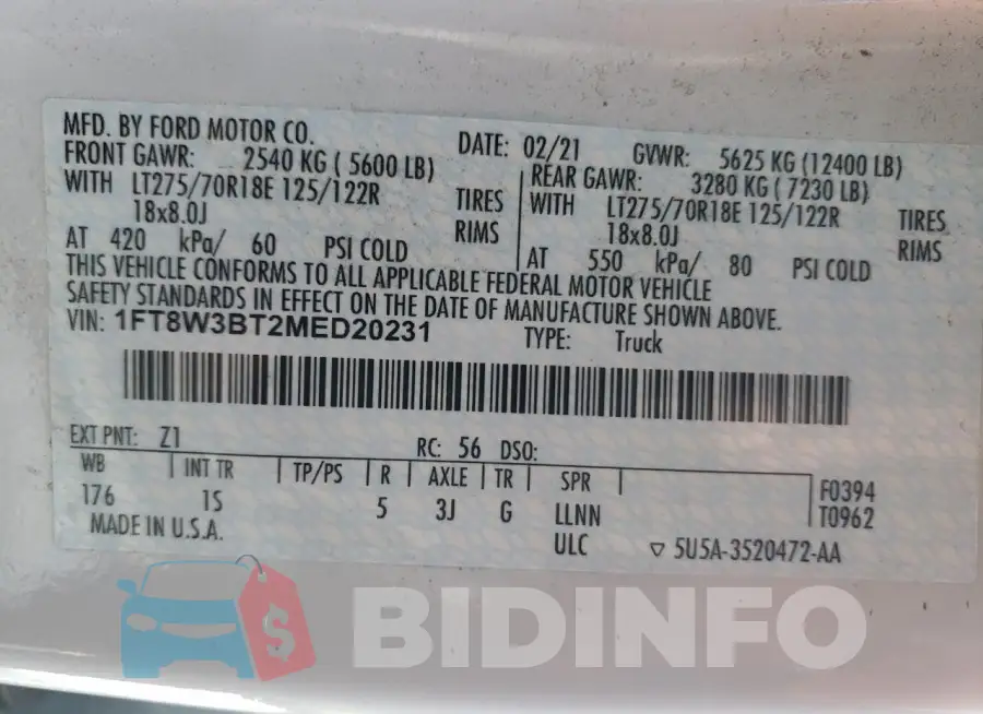 1FT8W3BT2MED20231 Photo# 12