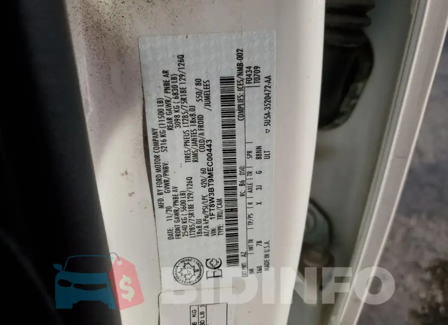 1FT8W3BT9MEC00443 Photo# 13