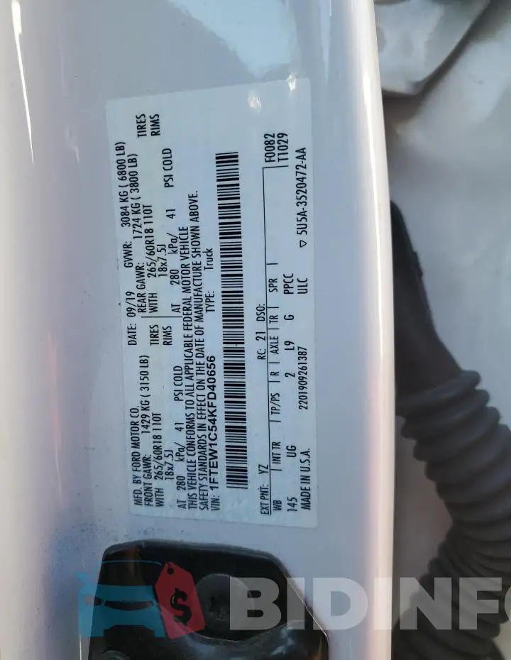 1FTEW1C54KFD40656 Photo# 12