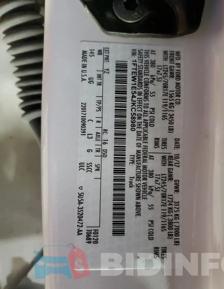 1FTEW1E54JKC58980 Photo# 13