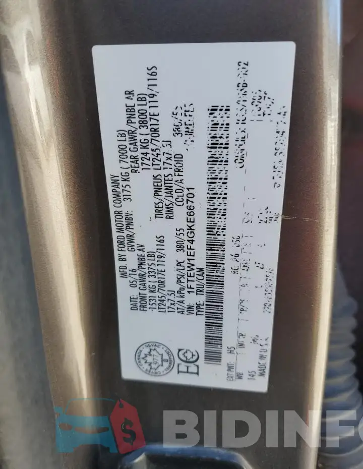 1FTEW1EF4GKE66701 Photo# 12
