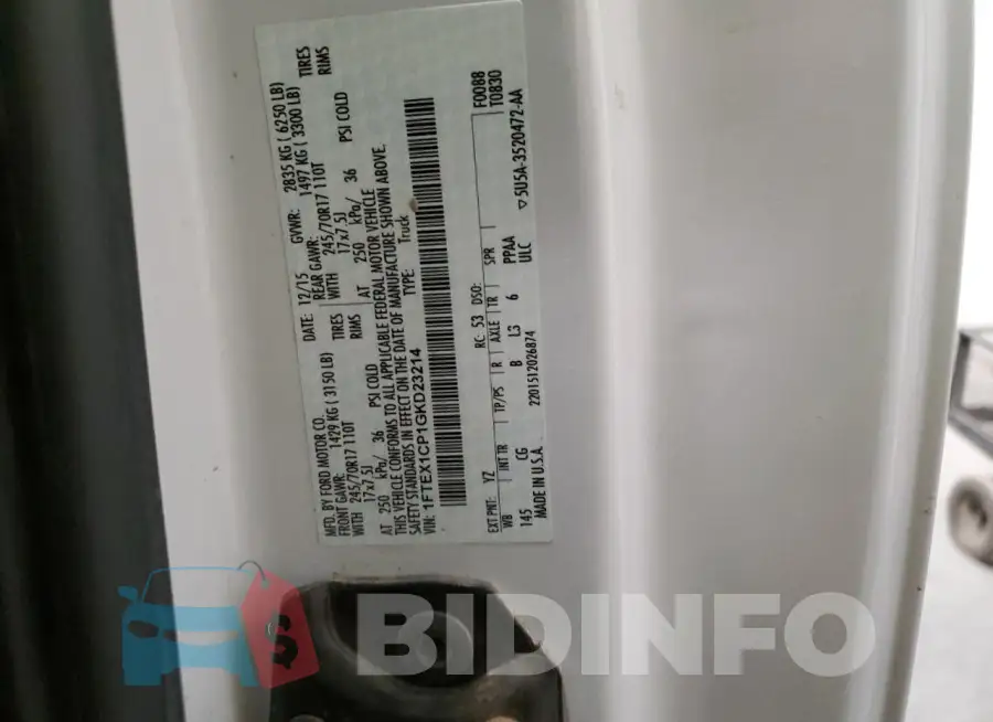 1FTEX1CP1GKD23214 Photo# 12