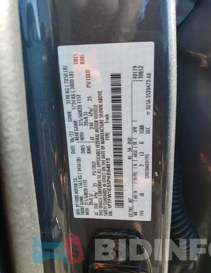 1FTFW1E55PKE64015 Photo# 12
