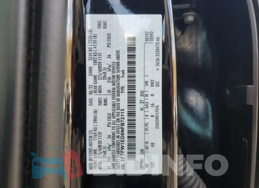 1FTFW1ED6NFB72113 Photo# 12
