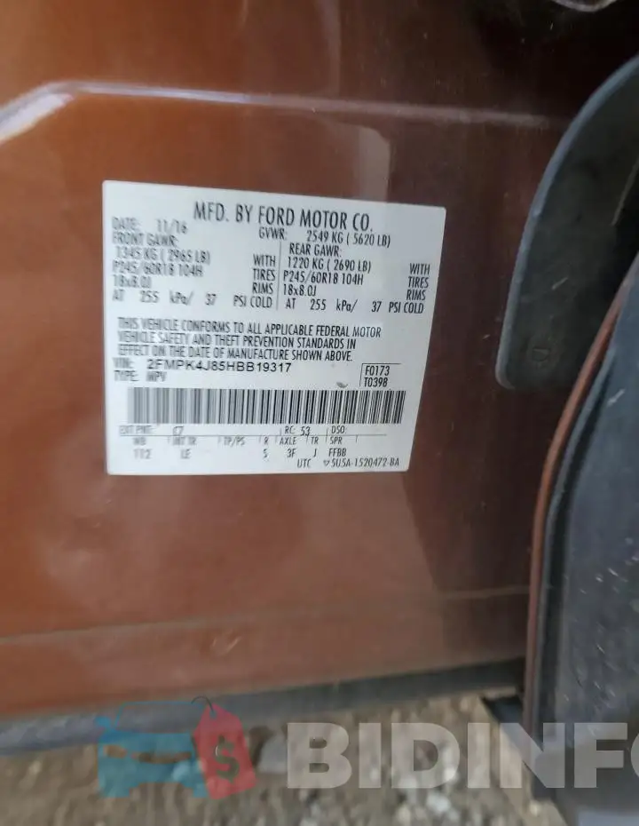 2FMPK4J85HBB19317 Photo# 13