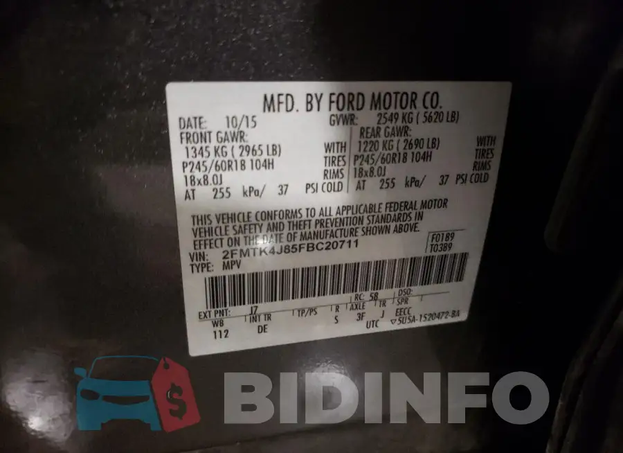 2FMTK4J85FBC20711 Photo# 14
