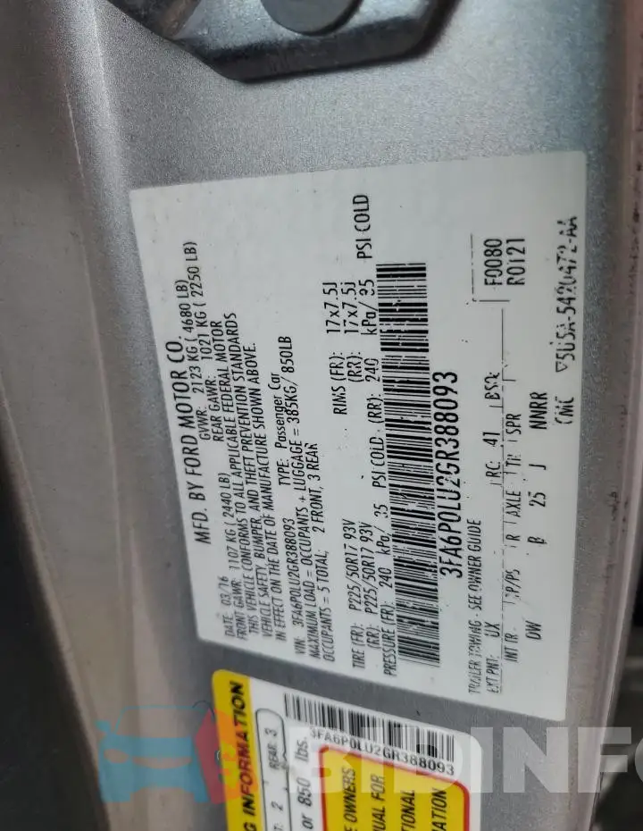 3FA6P0LU2GR388093 Photo# 13
