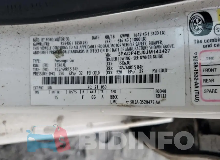 3FADP4EJ0JM143427 Photo# 12