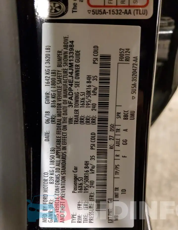 3FADP4EJ4JM133984 Photo# 12