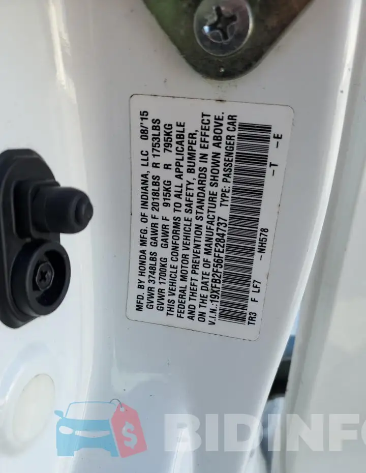 19XFB2F56FE284737 Photo# 13