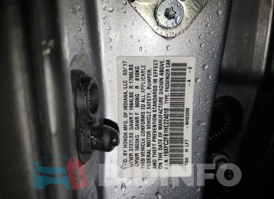 19XFC2F81HE224018 Photo# 12