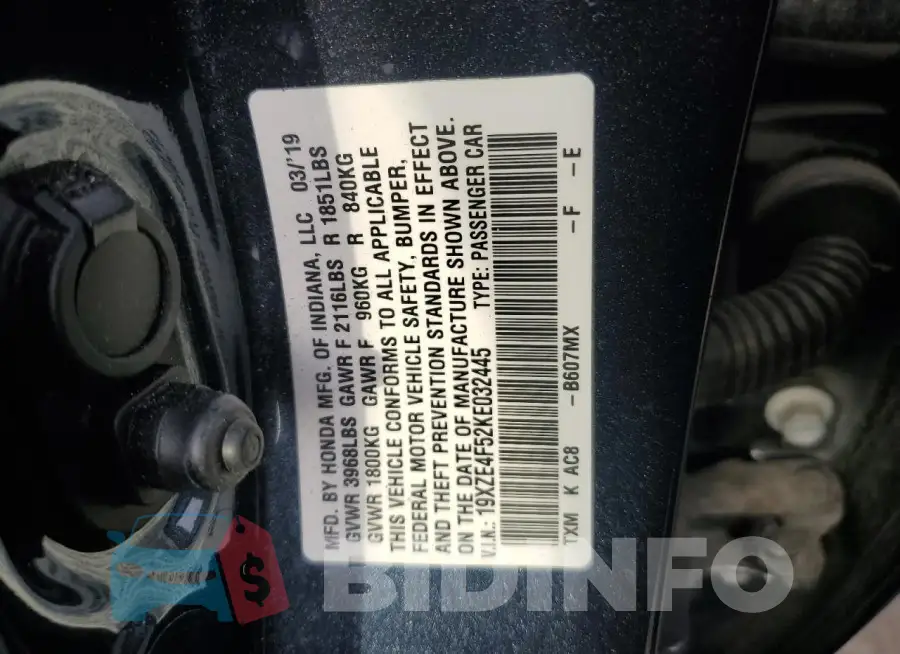 19XZE4F52KE032445 Photo# 12