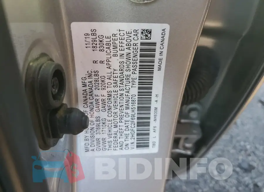 2HGFC2F69LH516870 Photo# 12