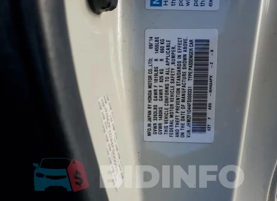 JHMZF1D44FS000331 Photo# 12