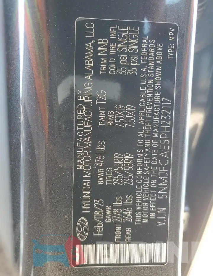 5NMJFCAE5PH232117 Photo# 13