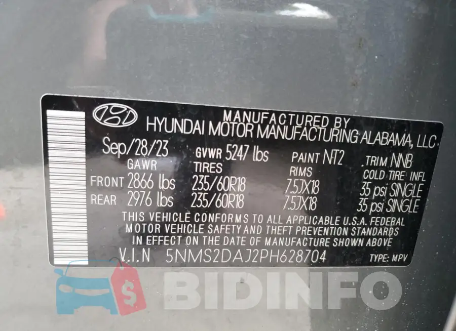 5NMS2DAJ2PH628704 Photo# 14
