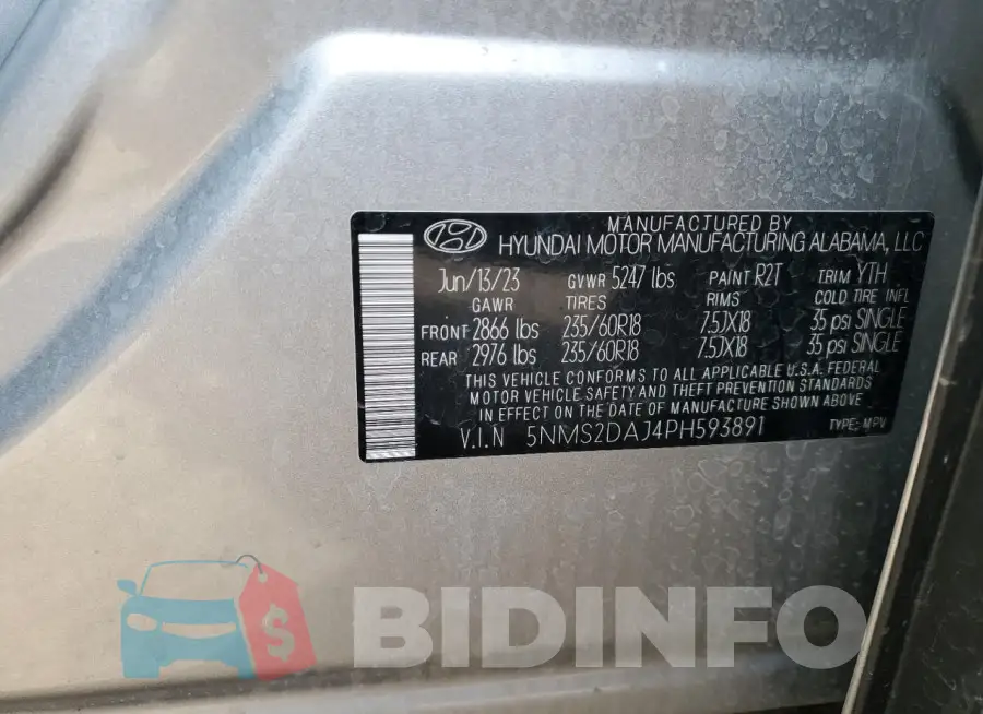 5NMS2DAJ4PH593891 Photo# 14