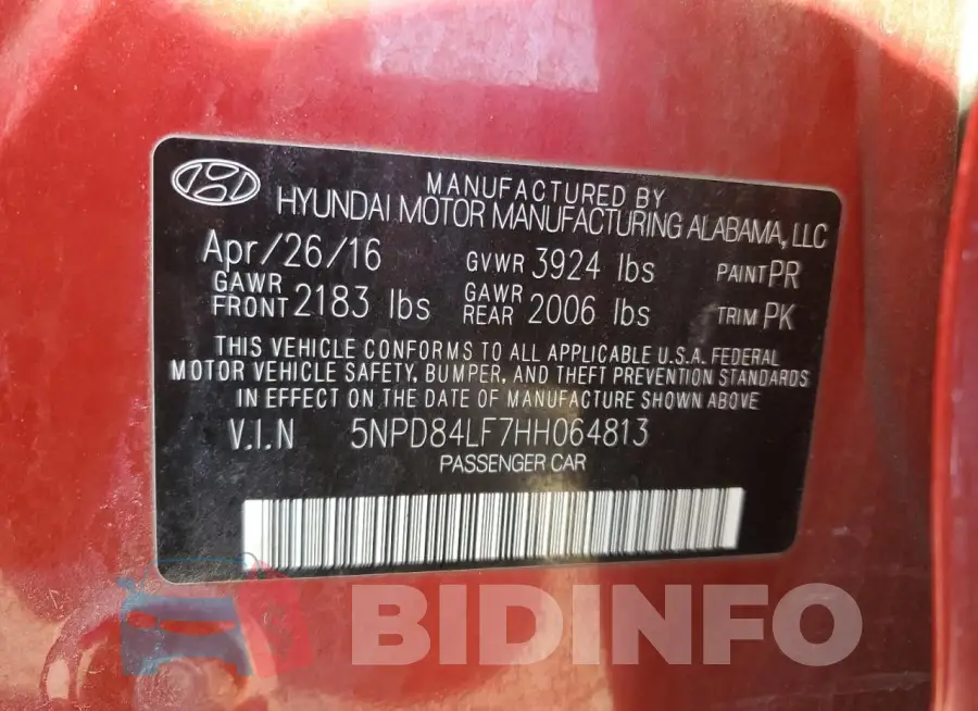 5NPD84LF7HH064813 Photo# 13
