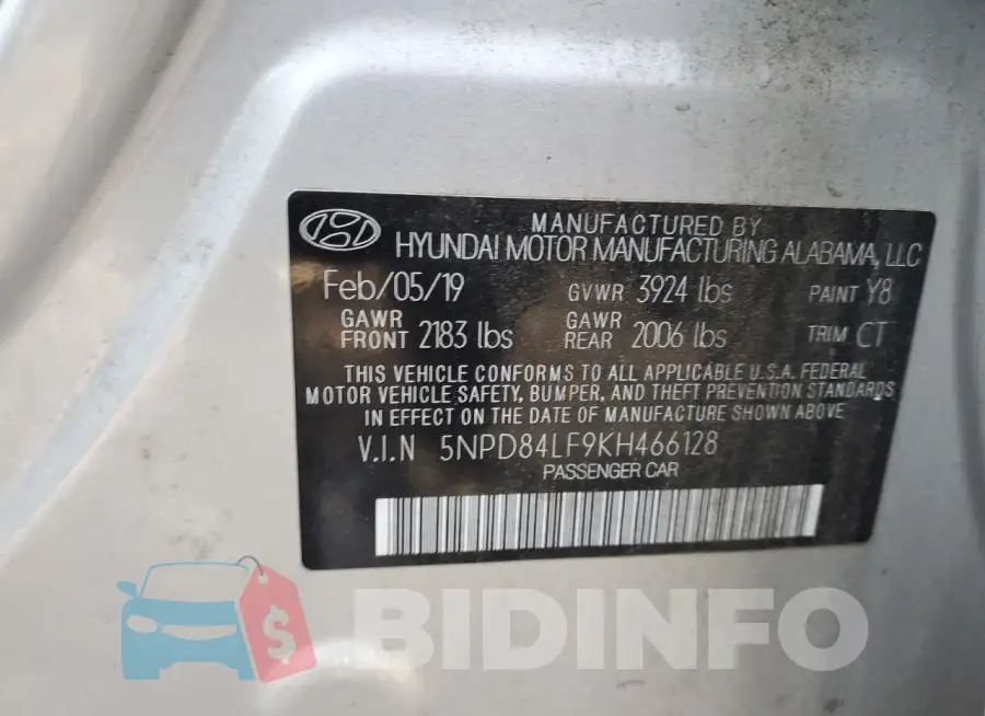 5NPD84LF9KH466128 Photo# 13