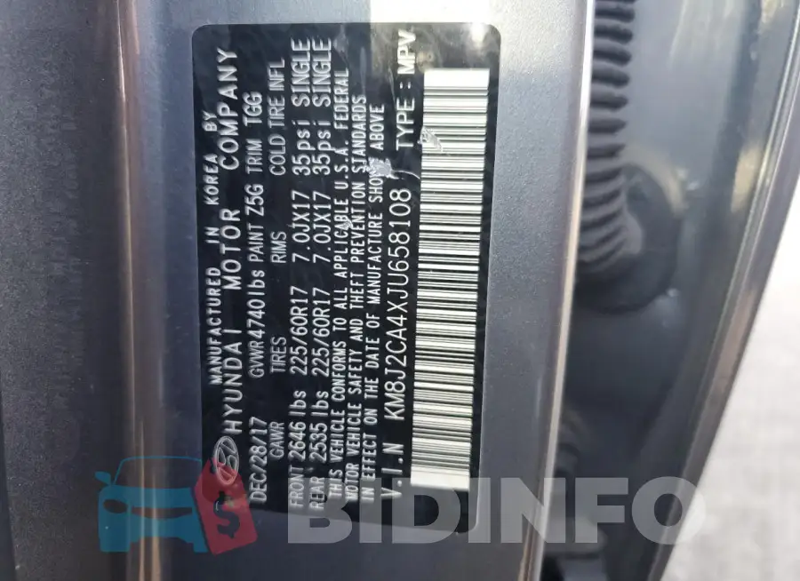 KM8J2CA4XJU658108 Photo# 14