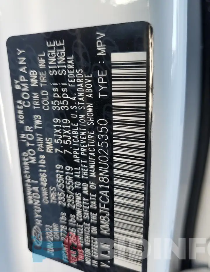 KM8JFCA18NU025350 Photo# 13