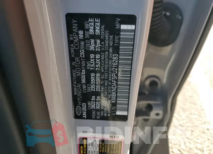 KM8KNDAF5PU216283 Photo# 14