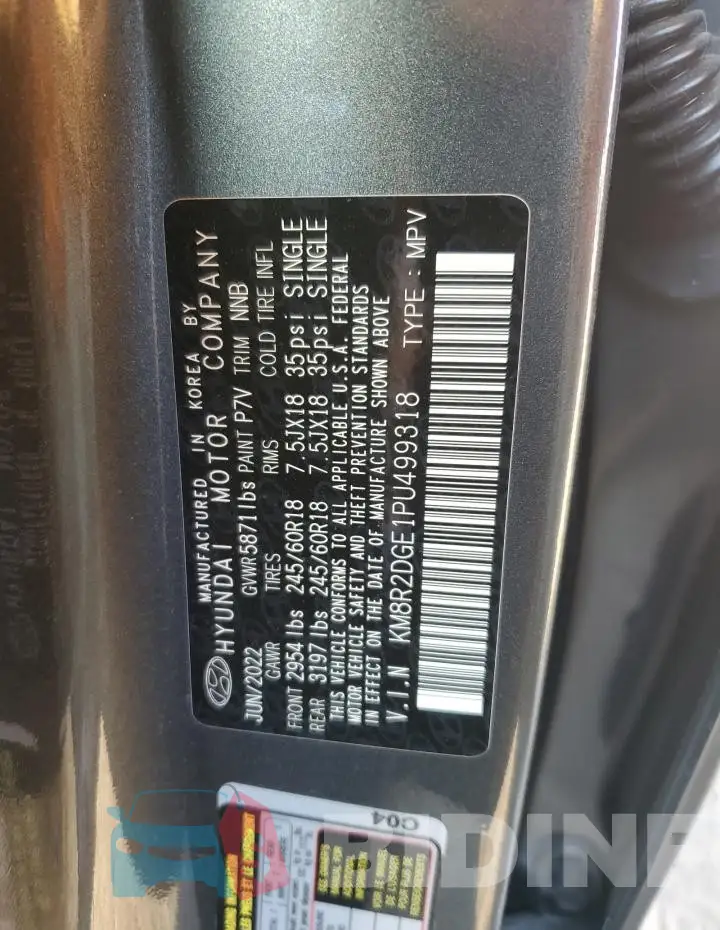 KM8R2DGE1PU499318 Photo# 12