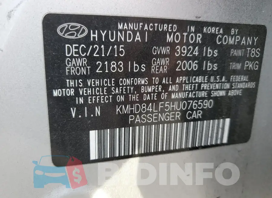 KMHD84LF5HU076590 Photo# 12