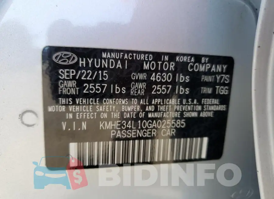 KMHE34L10GA025585 Photo# 13