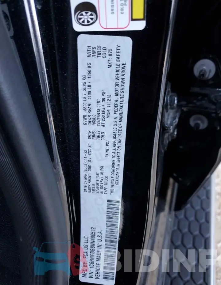 1C6RRFBG8NN480512 Photo# 13