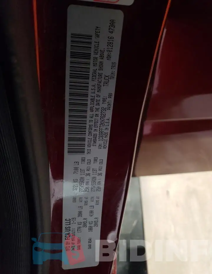 1C6SRFFT2KN762732 Photo# 12