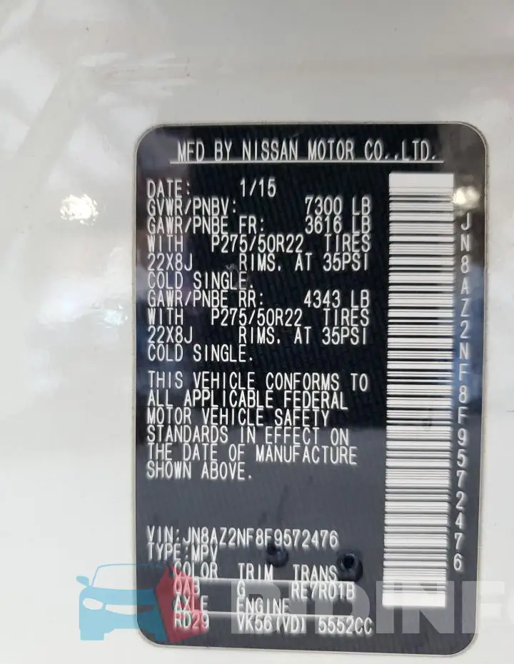 JN8AZ2NF8F9572476 Photo# 13