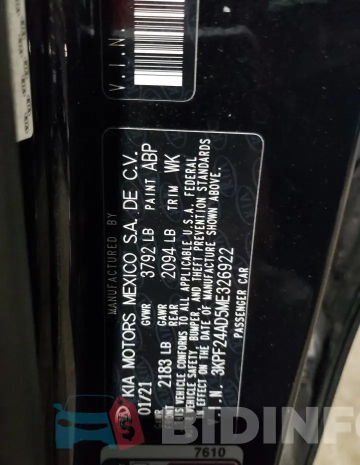 3KPF24AD5ME326922 Photo# 12