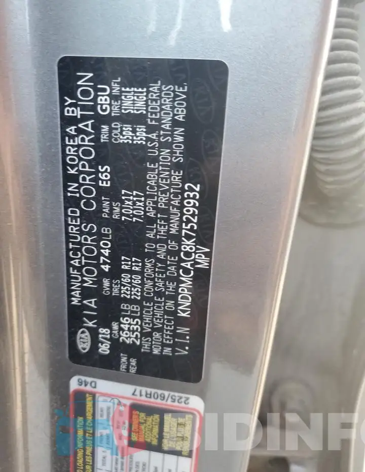 KNDPMCAC8K7529932 Photo# 13
