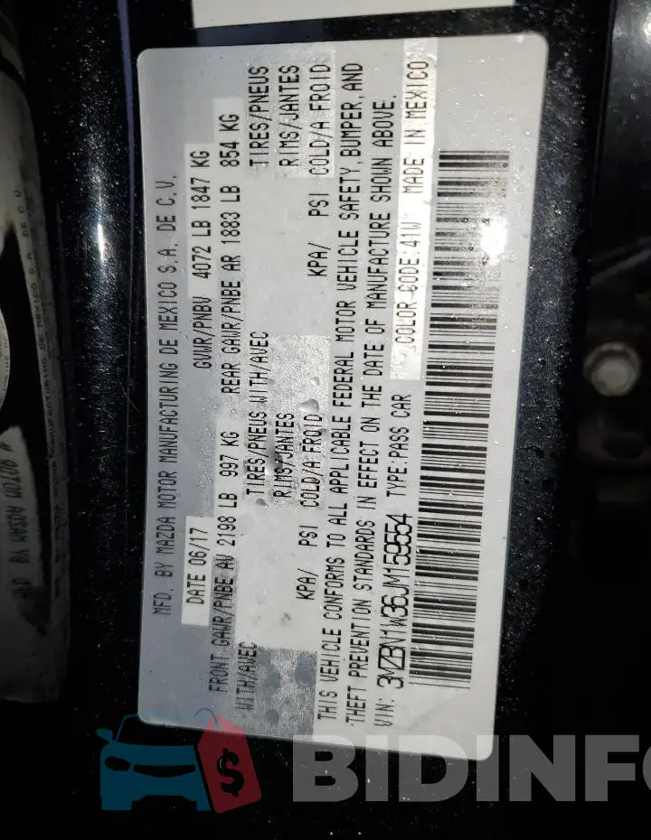 3MZBN1W36JM159554 Photo# 12