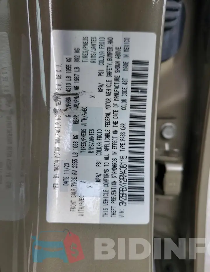 3MZBPBXY2RM408115 Photo# 13