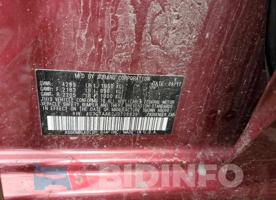 4S3GTAA62J3708829 Photo# 12