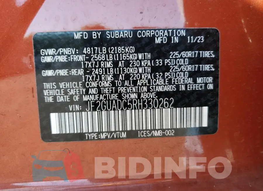 JF2GUADC5RH330262 Photo# 14
