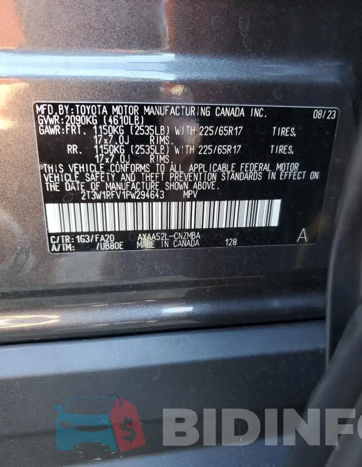 2T3W1RFV1PW294643 Photo# 13