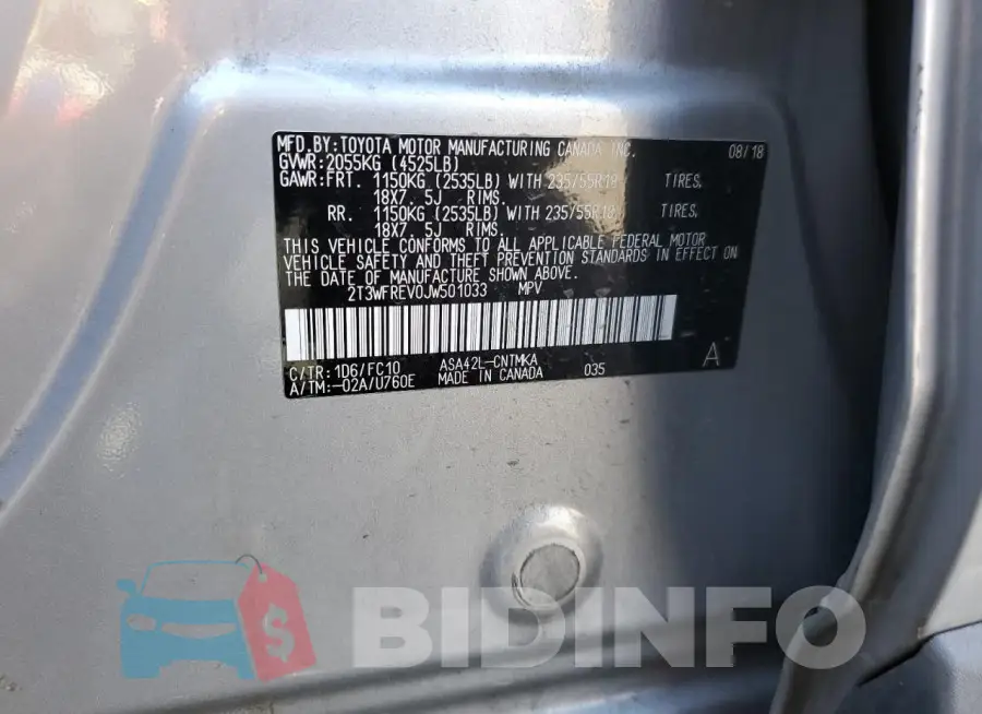 2T3WFREV0JW501033 Photo# 12